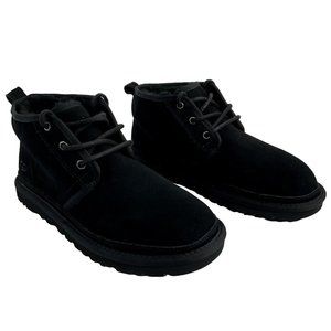 Ugg Boots Mens Size 10 Neumel Black Suede Chukka Winter Wool Cozy New